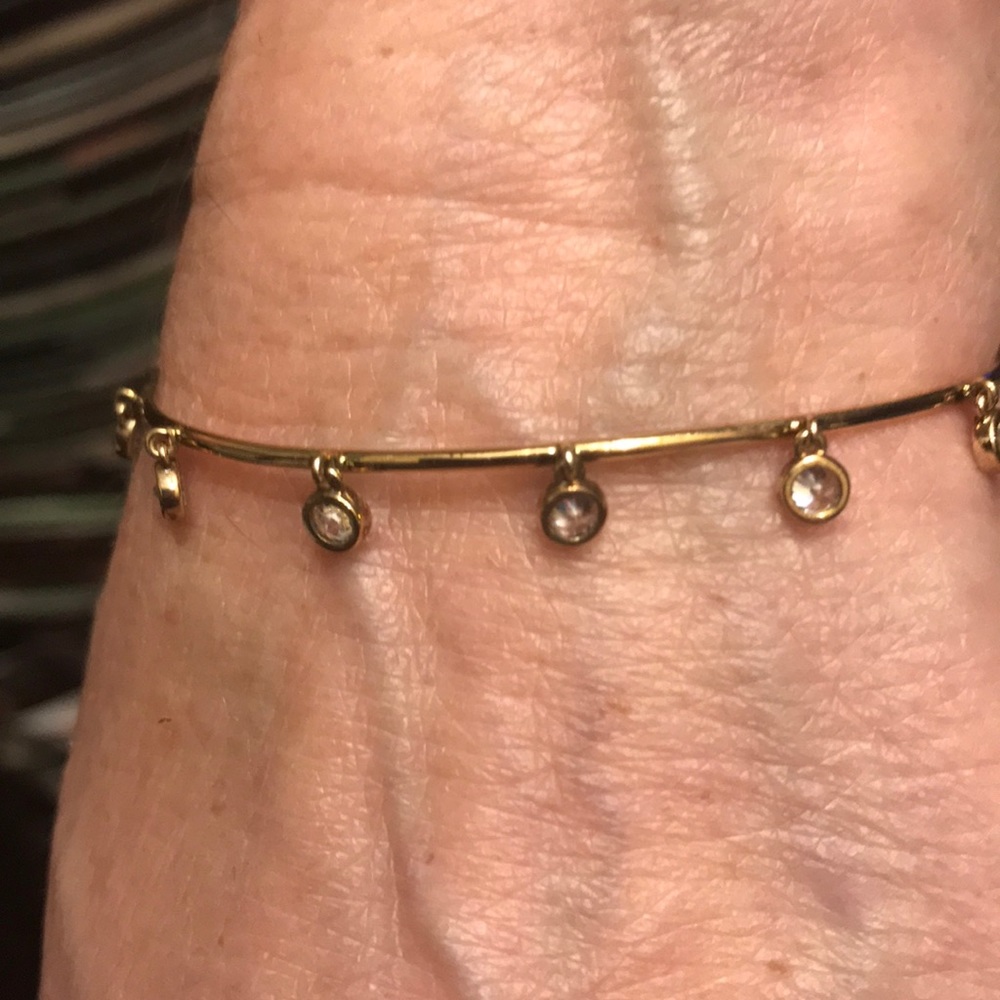 Crislu Sterling silver gold plated cz bangle - Picture 3 of 4